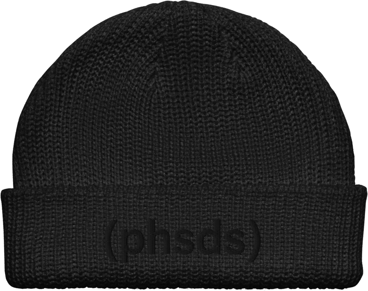 Fisherman Beanie &mdash; black ribbed knit